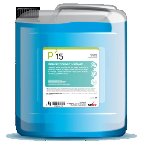 P15 Detergente Igienizzante Profumato Lt 5 Cf 4 Pz